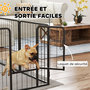 Voir la diapositive 5 : PAWHUT Parc enclos chien 16 panneaux modulables pliable porte verrouillable acier époxy noir