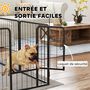 Voir la diapositive 5 : PAWHUT Parc enclos chien 16 panneaux modulables pliable porte verrouillable acier époxy noir