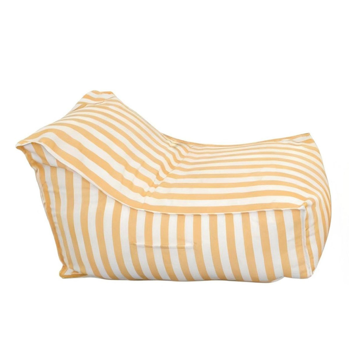 CONCEPT USINE Pouf d'extérieur rayé jaune déperlant et – 100x65x65 cm POSITANO
