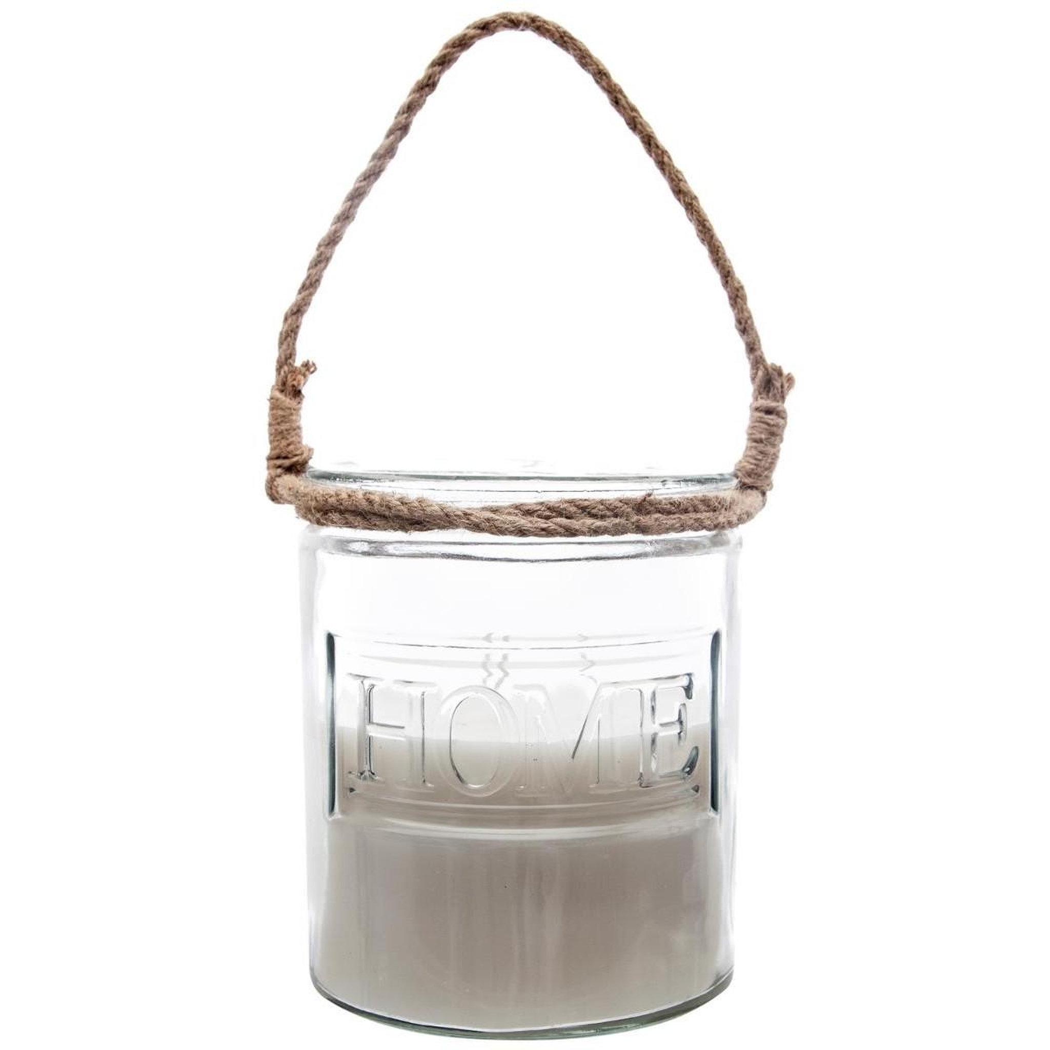 Voir la diapositive 2 : COMPTOIR DE LA BOUGIE Bougie parfumée avec anse  corde  780g vanille