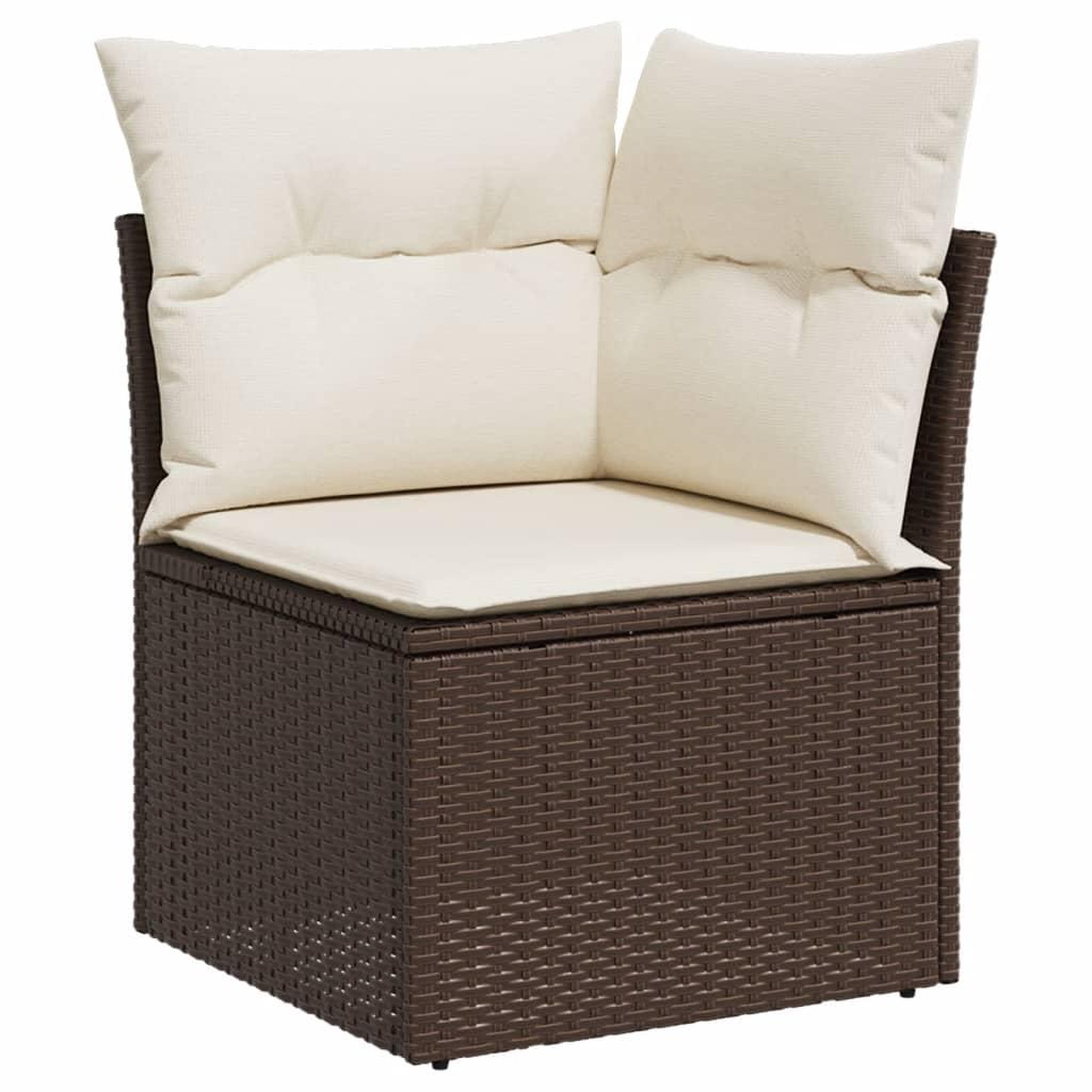 Voir la diapositive 4 : VIDAXL Salon de jardin et coussins 11 pcs marron resine tressee