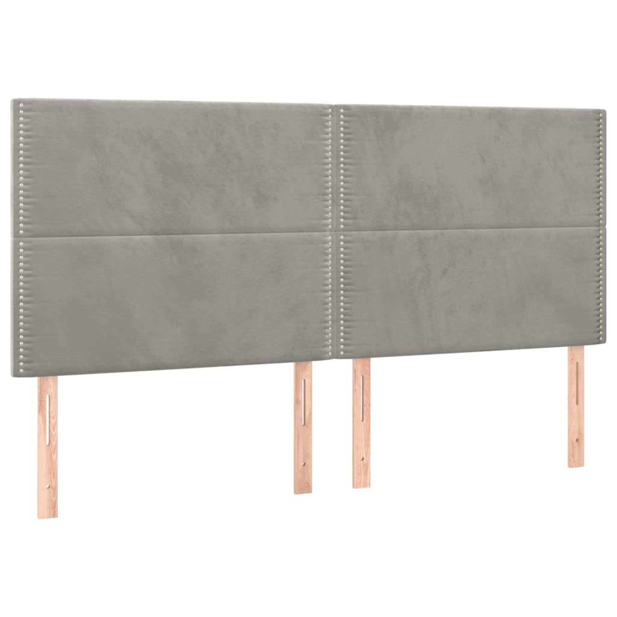 Voir la diapositive 2 : VIDAXL Tetes de lit 4 pcs Gris clair 100x5x78/88 cm Velours