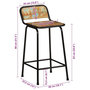 Voir la diapositive 6 : VIDAXL Tabourets de bar lot de 4 46x35,5x80cm bois massif recuperation