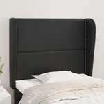 VIDAXL Tete de lit avec oreilles Noir 93x23x118/128 cm Similicuir