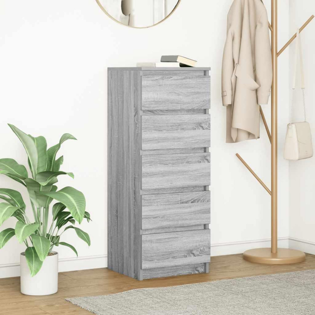 VIDAXL Buffet avec tiroirs sonoma gris 37,5x35x99 cm bois d'ingenierie