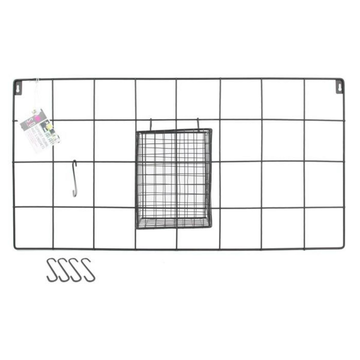 Paris Prix Support Mural 5 Crochets Design  Filaire  60cm Noir