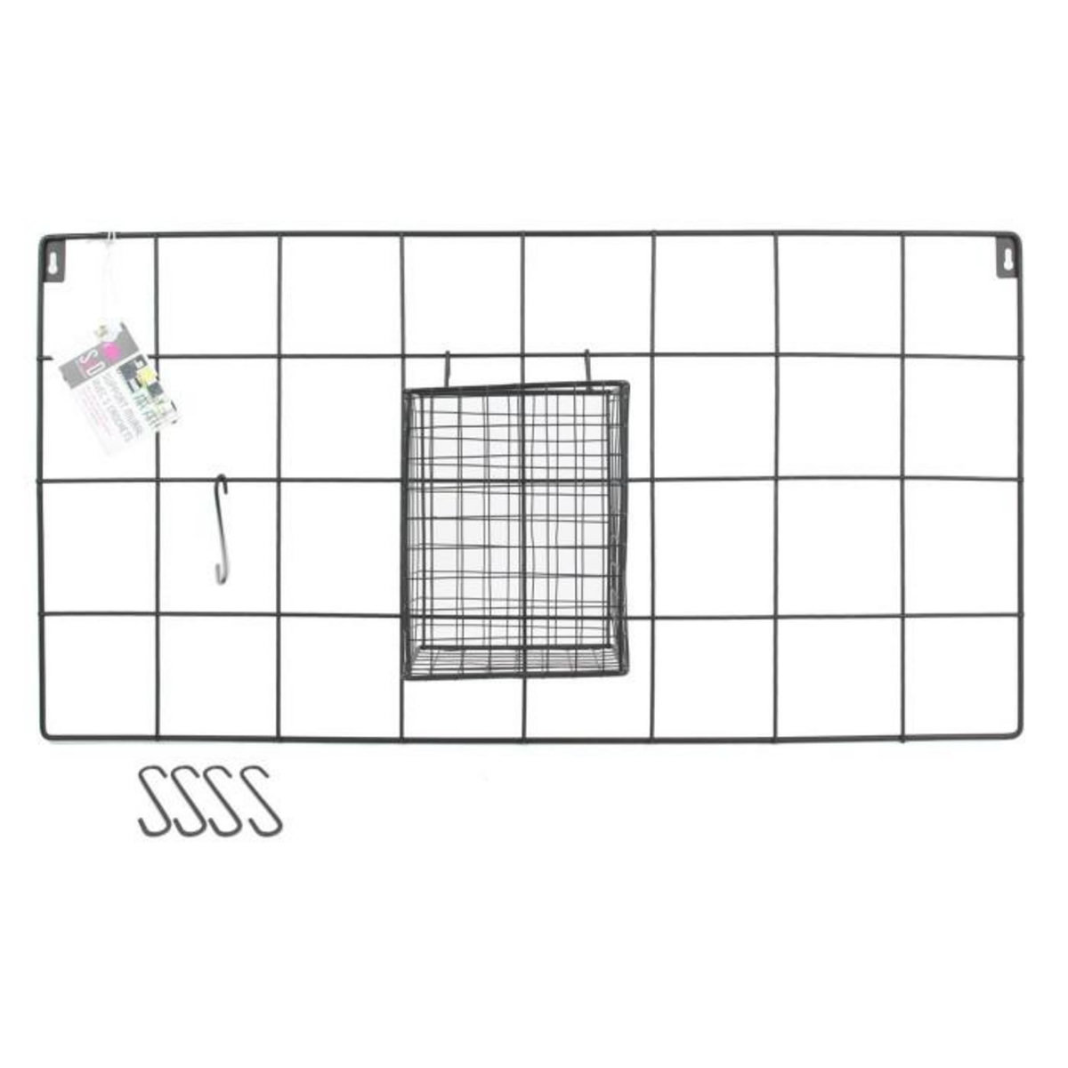 Paris Prix Support Mural 5 Crochets Design  Filaire  60cm Noir