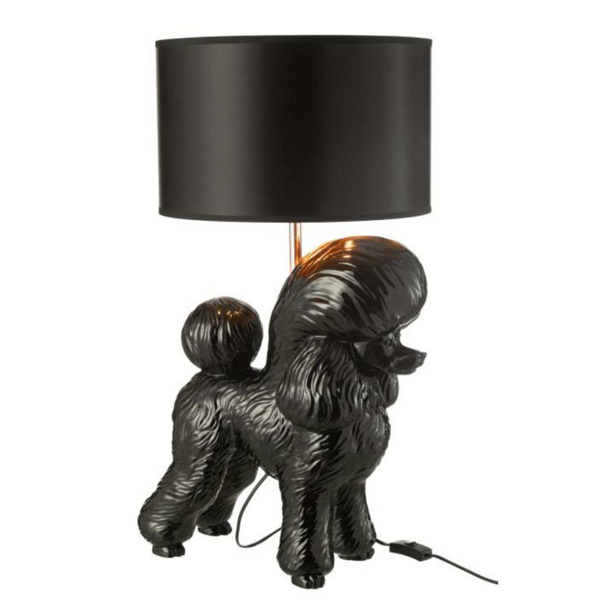 Paris Prix Lampe à Poser Déco  Caniche  74cm Noir