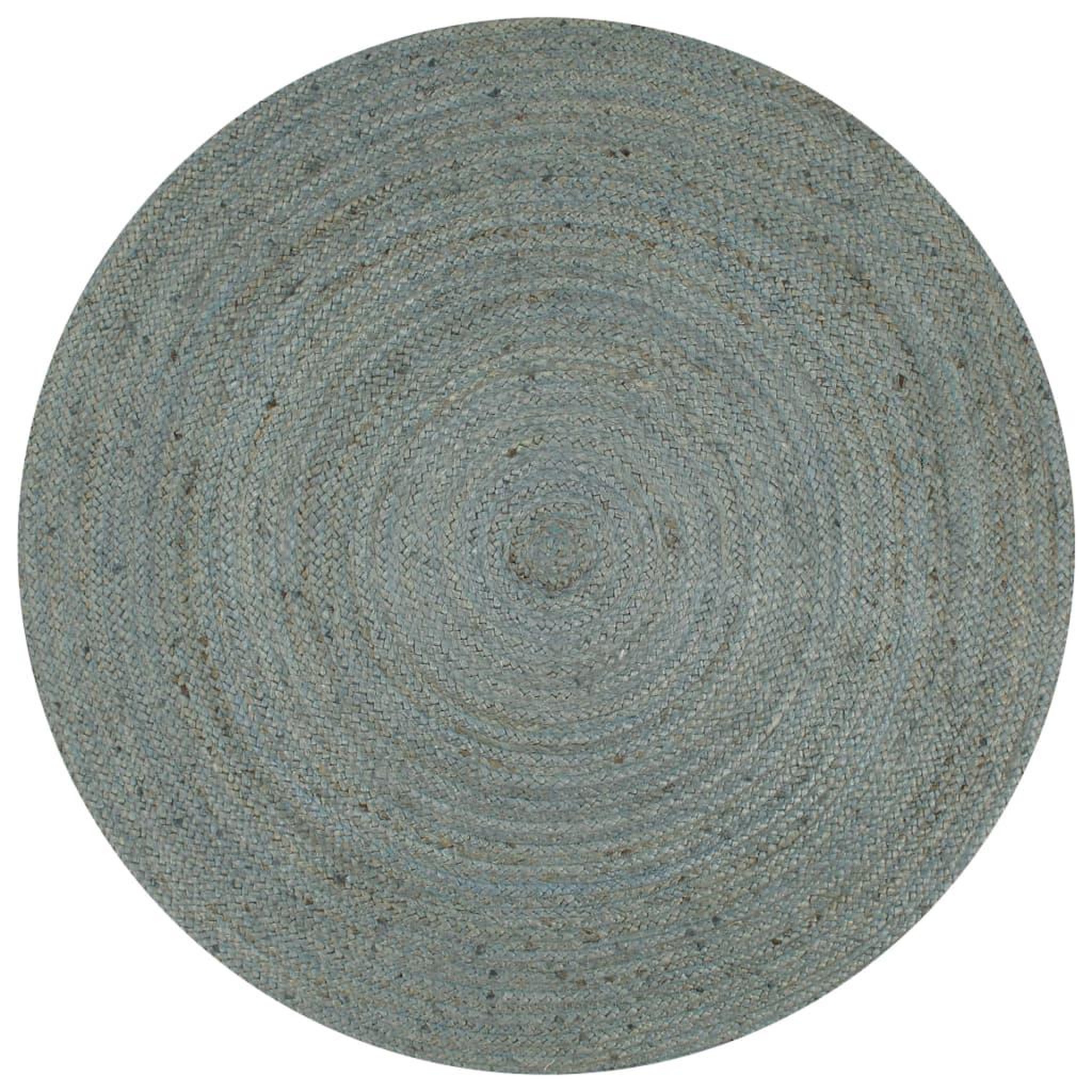 VIDAXL Tapis fait a la main Jute Rond 120 cm Vert olive