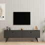 Voir la diapositive 4 : Habitat et Jardin Meuble TV en bois  Parlak  - 160 x 25 x 40 cm - Gris anthracite
