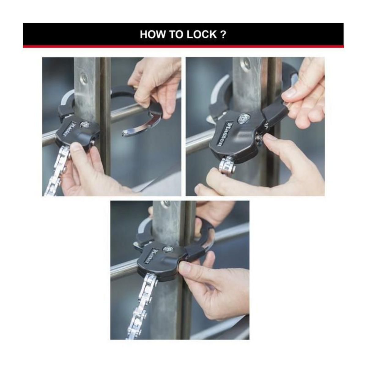 Master lock Menottes antivol [9 maillons] [Certifié Sold Secure] 8290EURDPRO