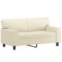 Voir la diapositive 2 : VIDAXL Canape a 2 places Creme 120 cm Similicuir