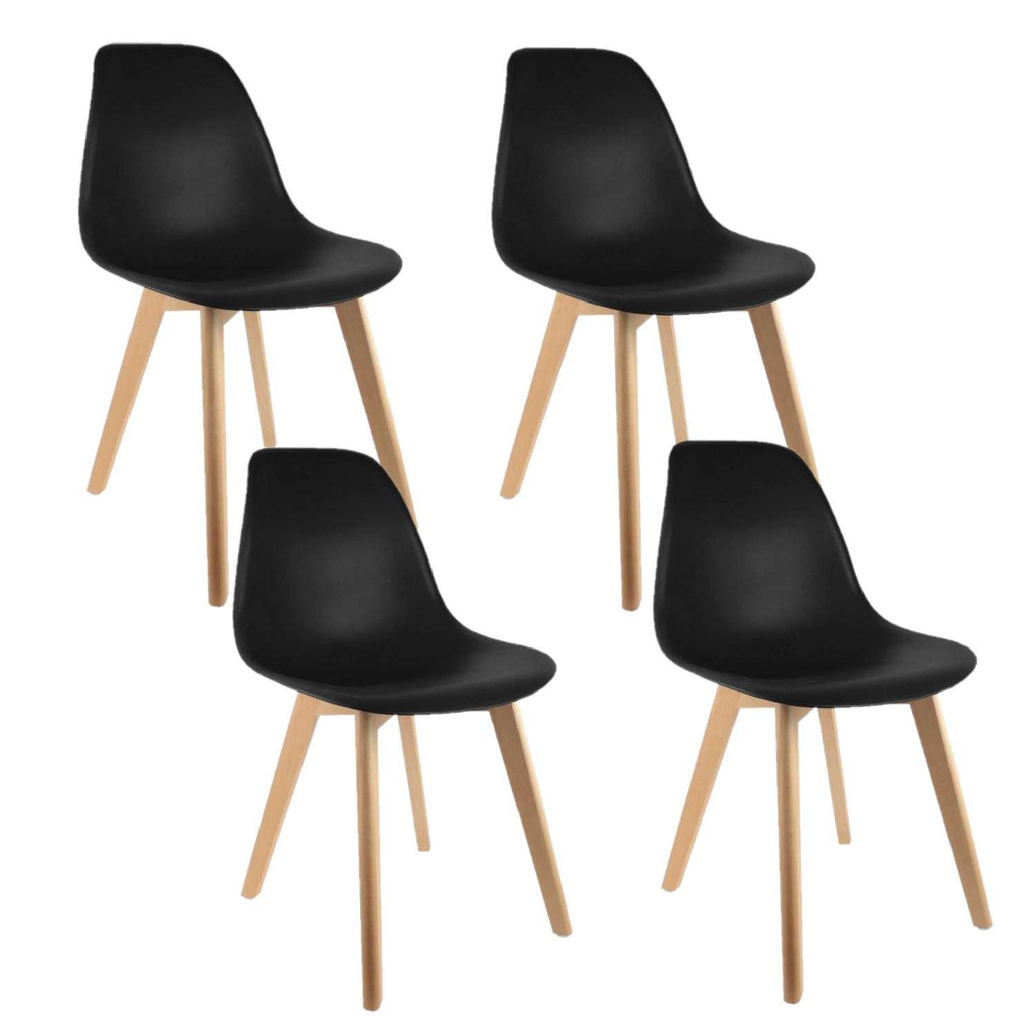 Voir la diapositive 1 : TOILINUX 4 chaises design scandinave à coque holga
