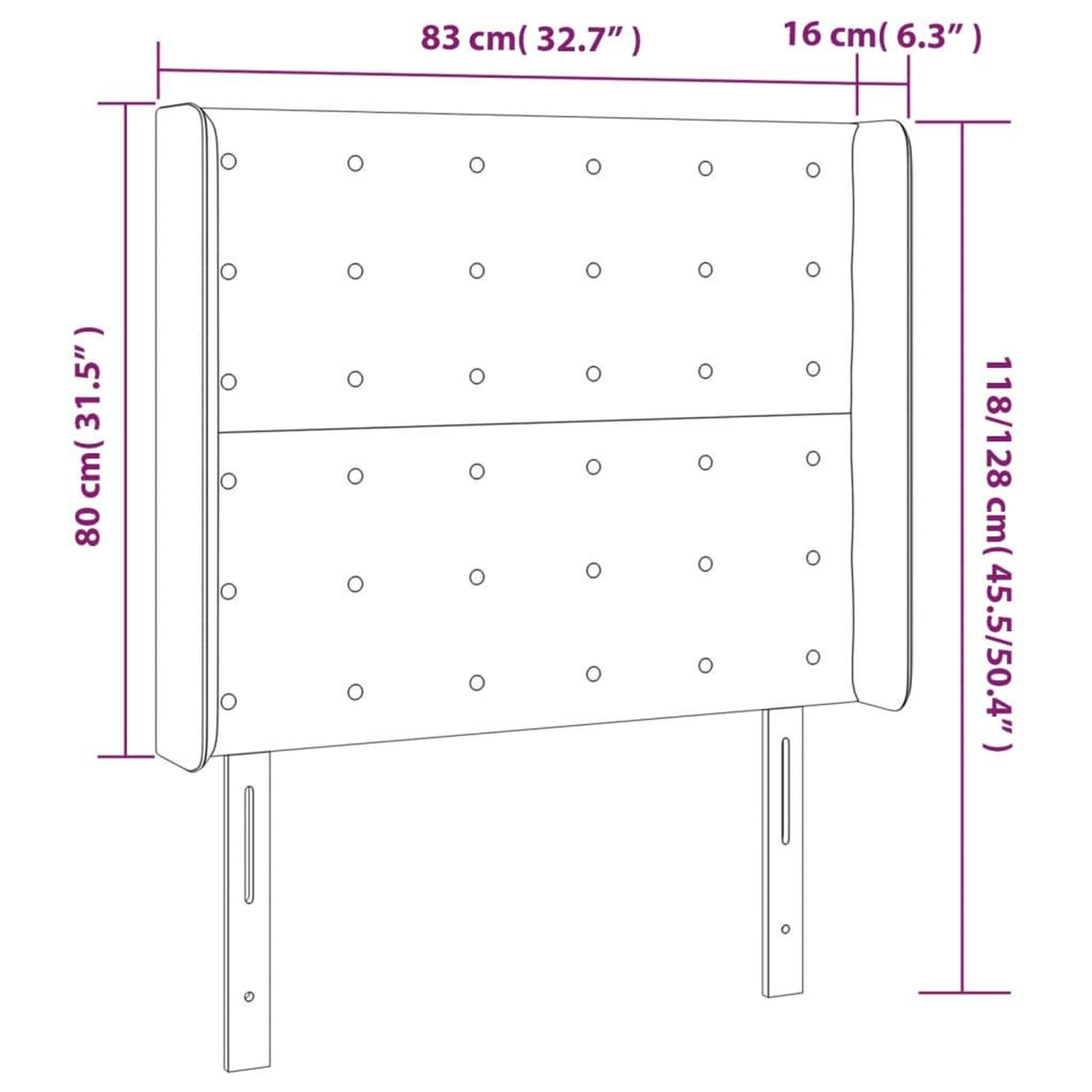 Voir la diapositive 6 : VIDAXL Tete de lit a LED Bleu 83x16x118/128 cm Tissu