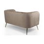 Voir la diapositive 4 : Paris Prix Canapé 2 Places en Velours  Reuben  128cm Taupe