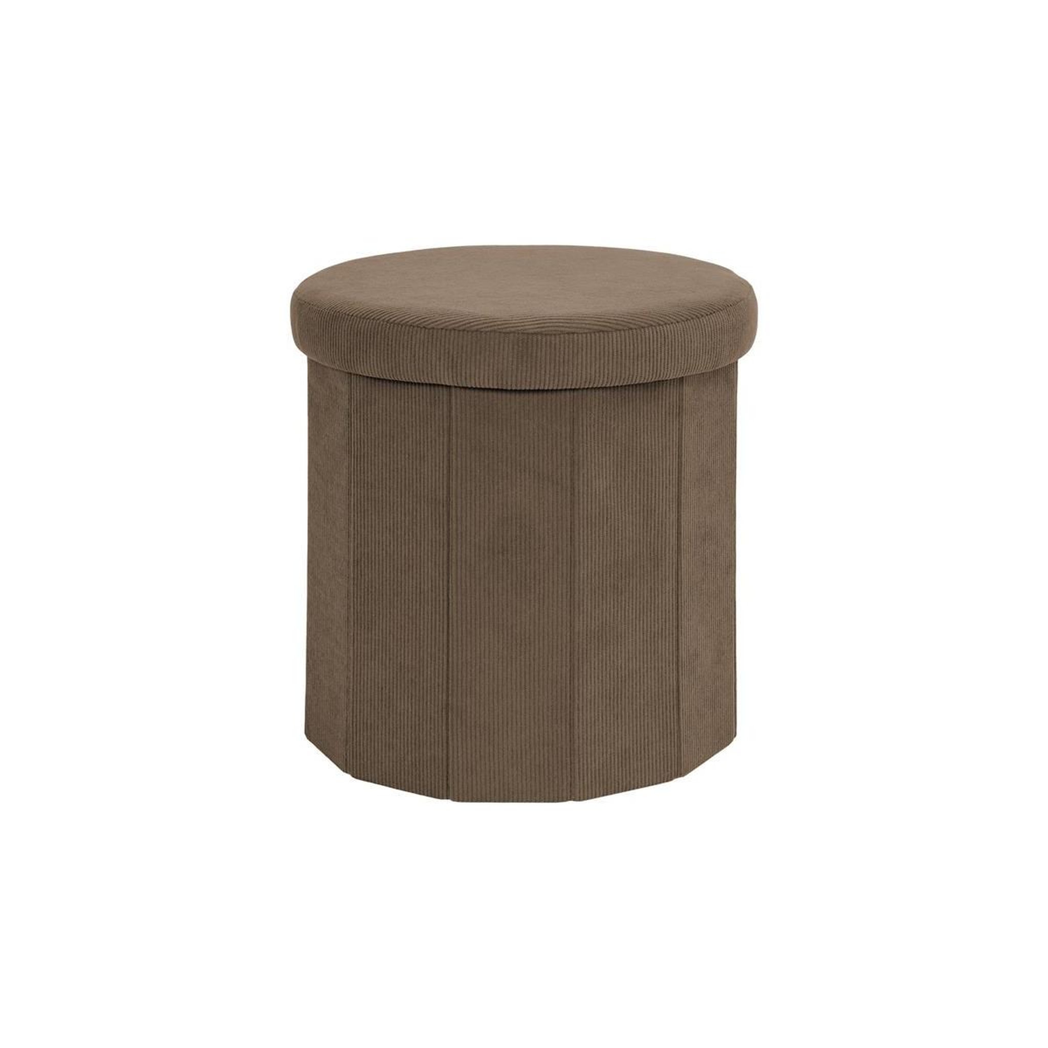 The Home Deco Factory Pouf coffre pliable côtelé  jules  38cm taupe