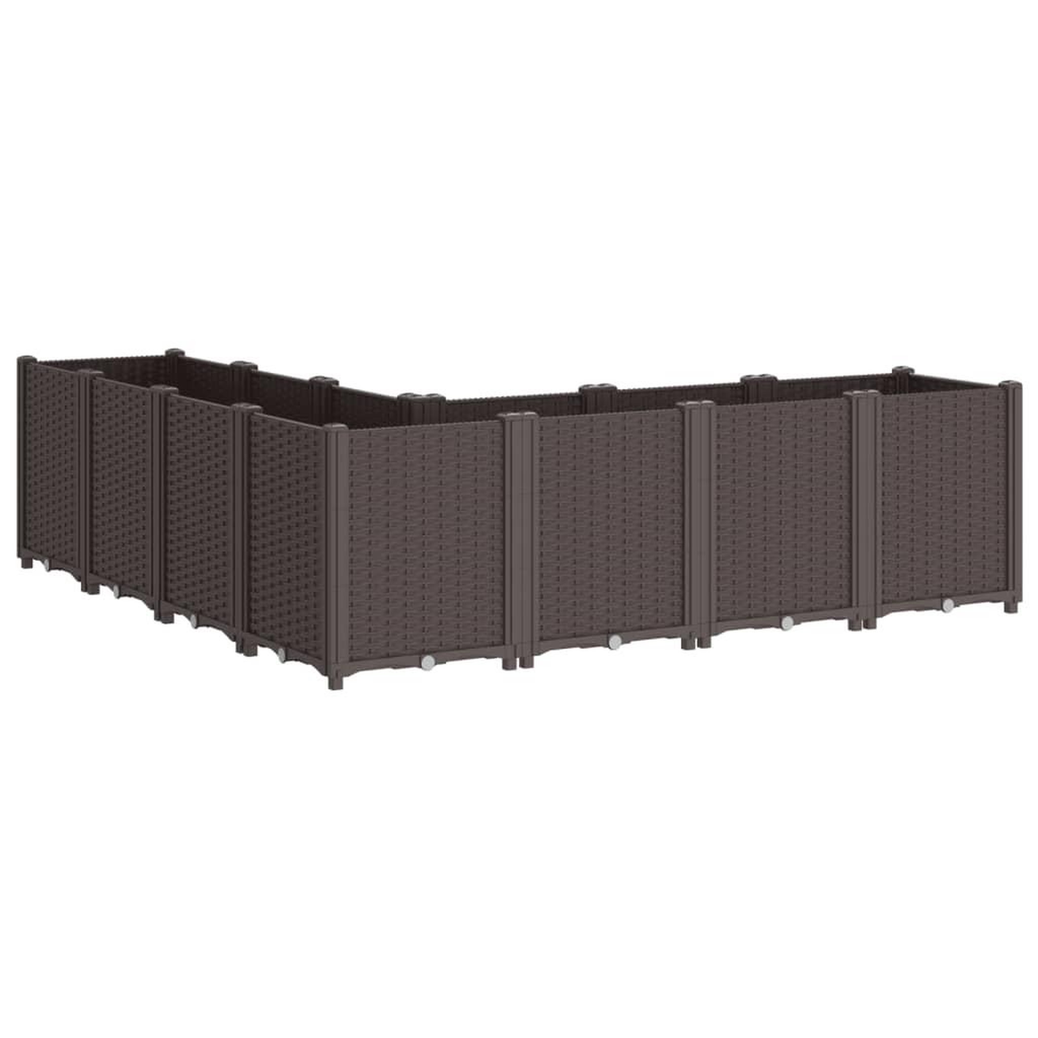Voir la diapositive 5 : VIDAXL Jardiniere marron 160x160x53 cm polypropylene
