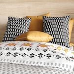 Les Ateliers du Linge Parure de housse de couette 100% coton 57fils loya. Coloris disponibles : Noir