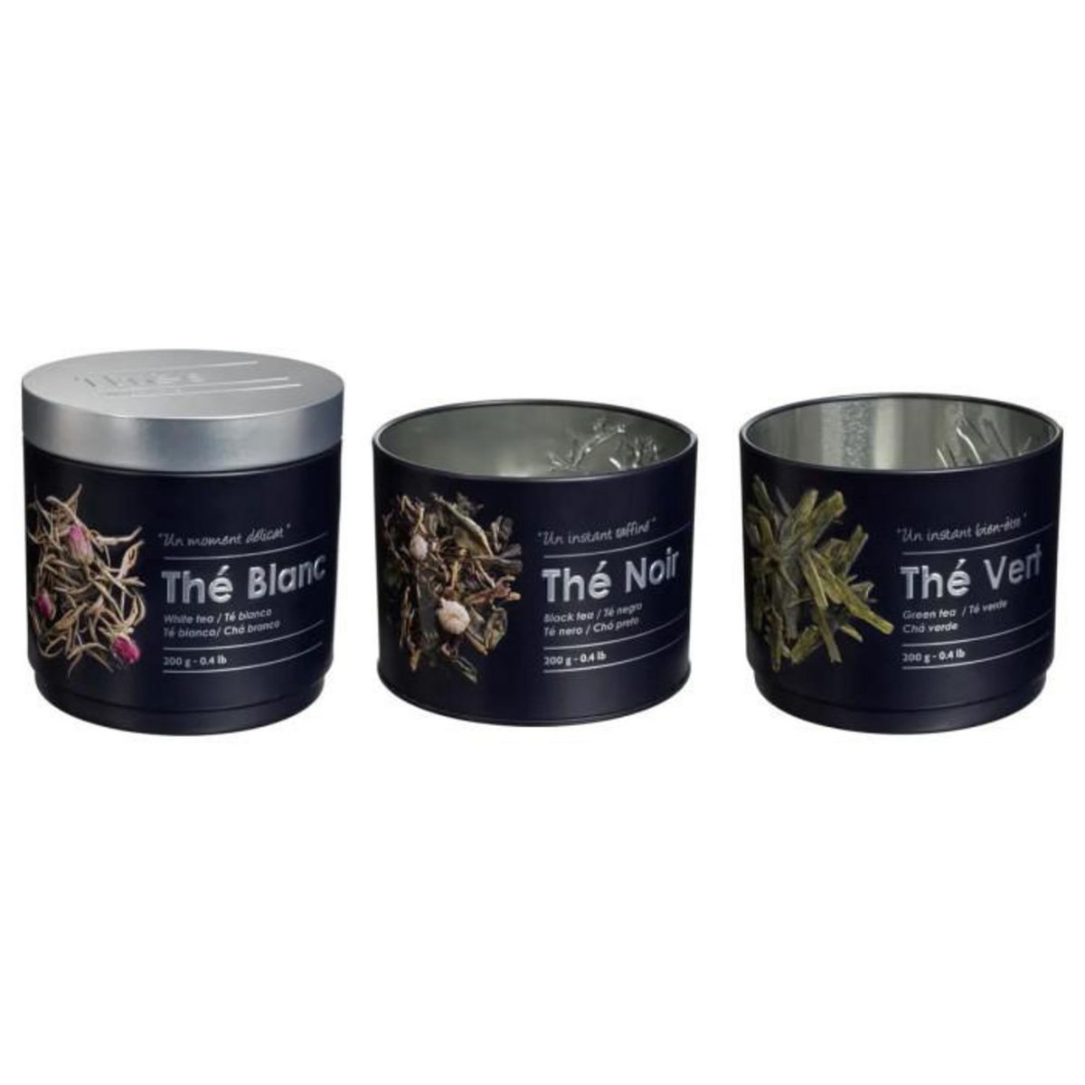 FIVE Boîte à Thé 3 Compartiments  Relief II  26cm Noir