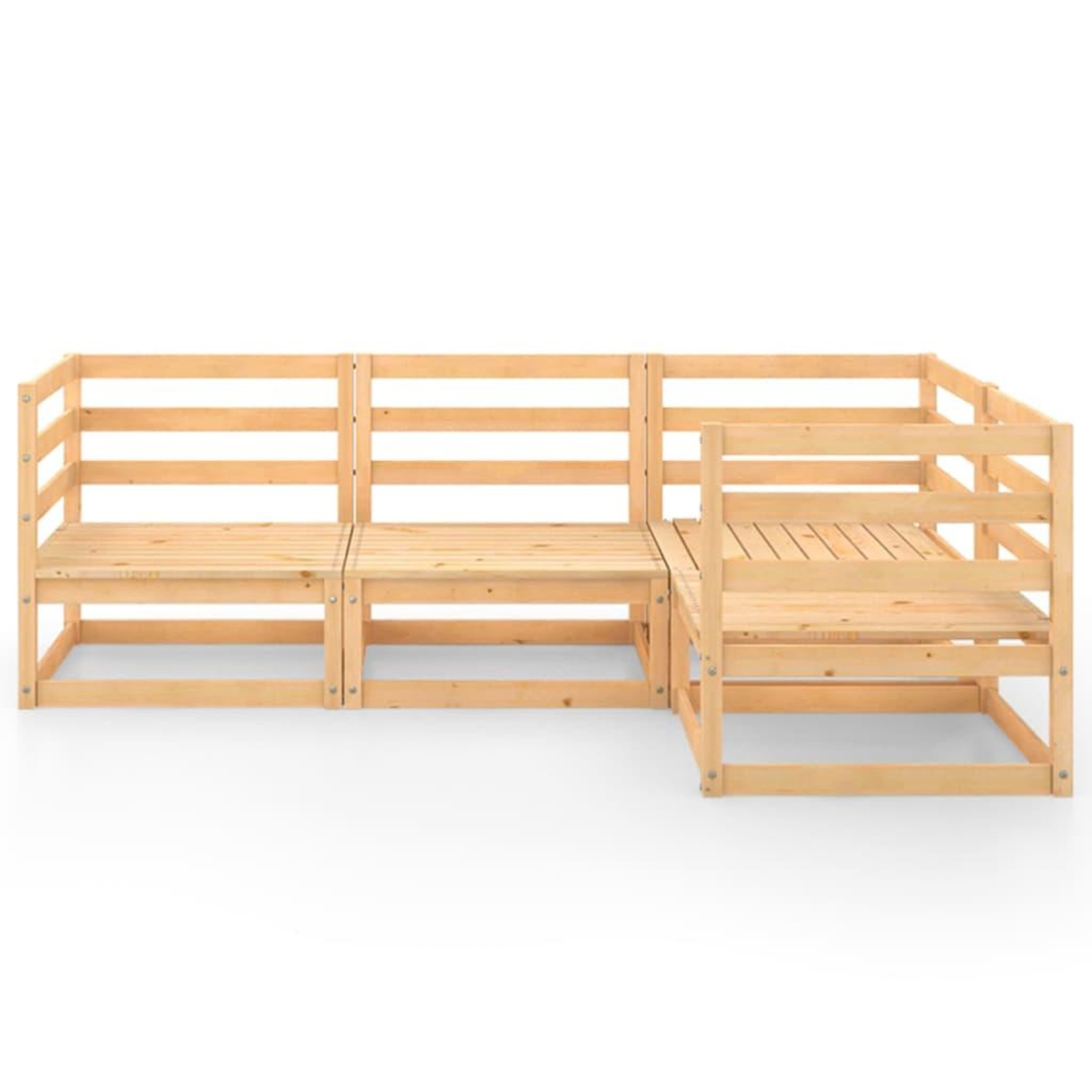 Voir la diapositive 3 : VIDAXL Salon de jardin 4 pcs Bois de pin massif