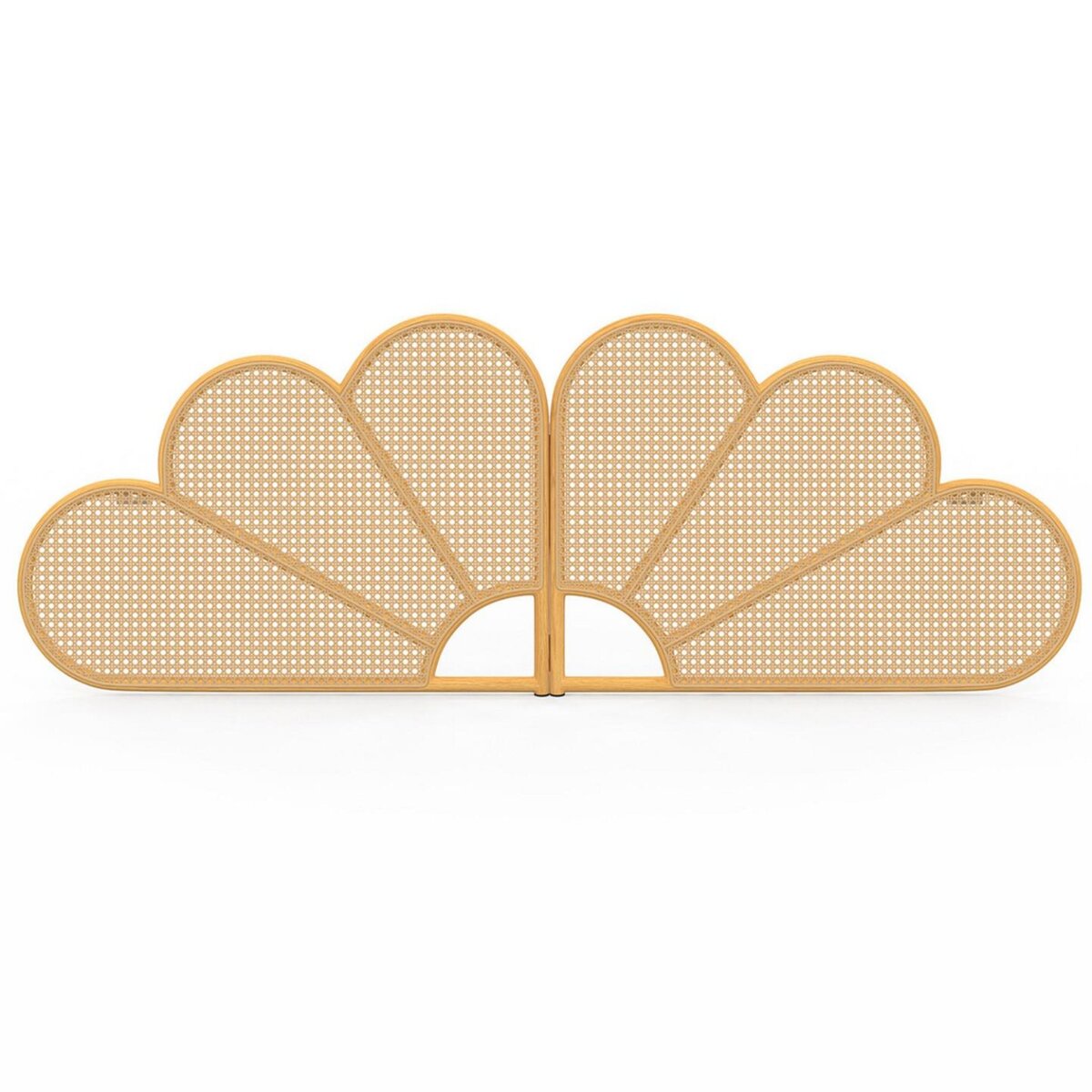 ID MARKET Tête de lit suspendue IVY 160 cm effet rotin et cannage en forme de fleur