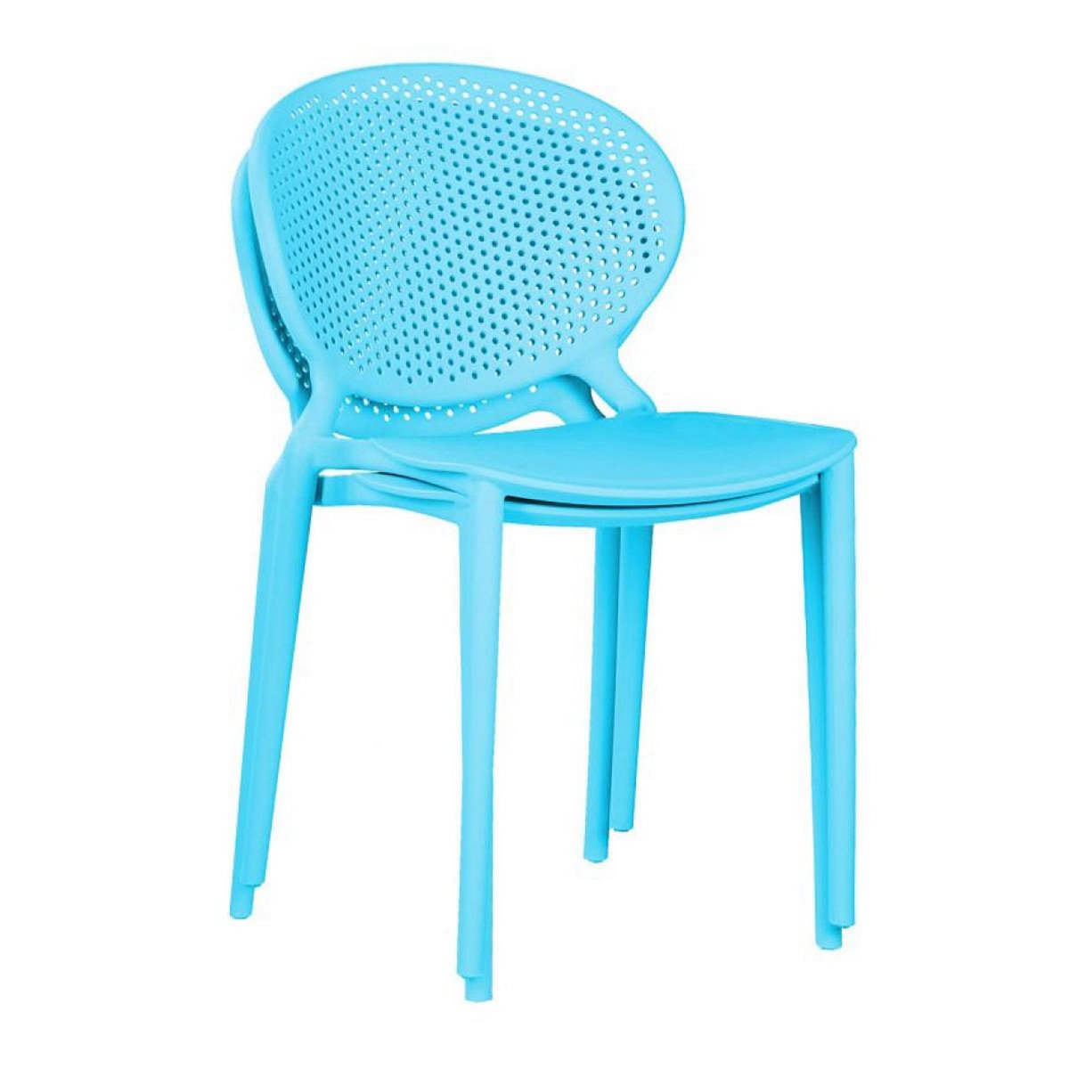 HomeStyle4U Chaise de jardin moderne lot 4 chaises bleu