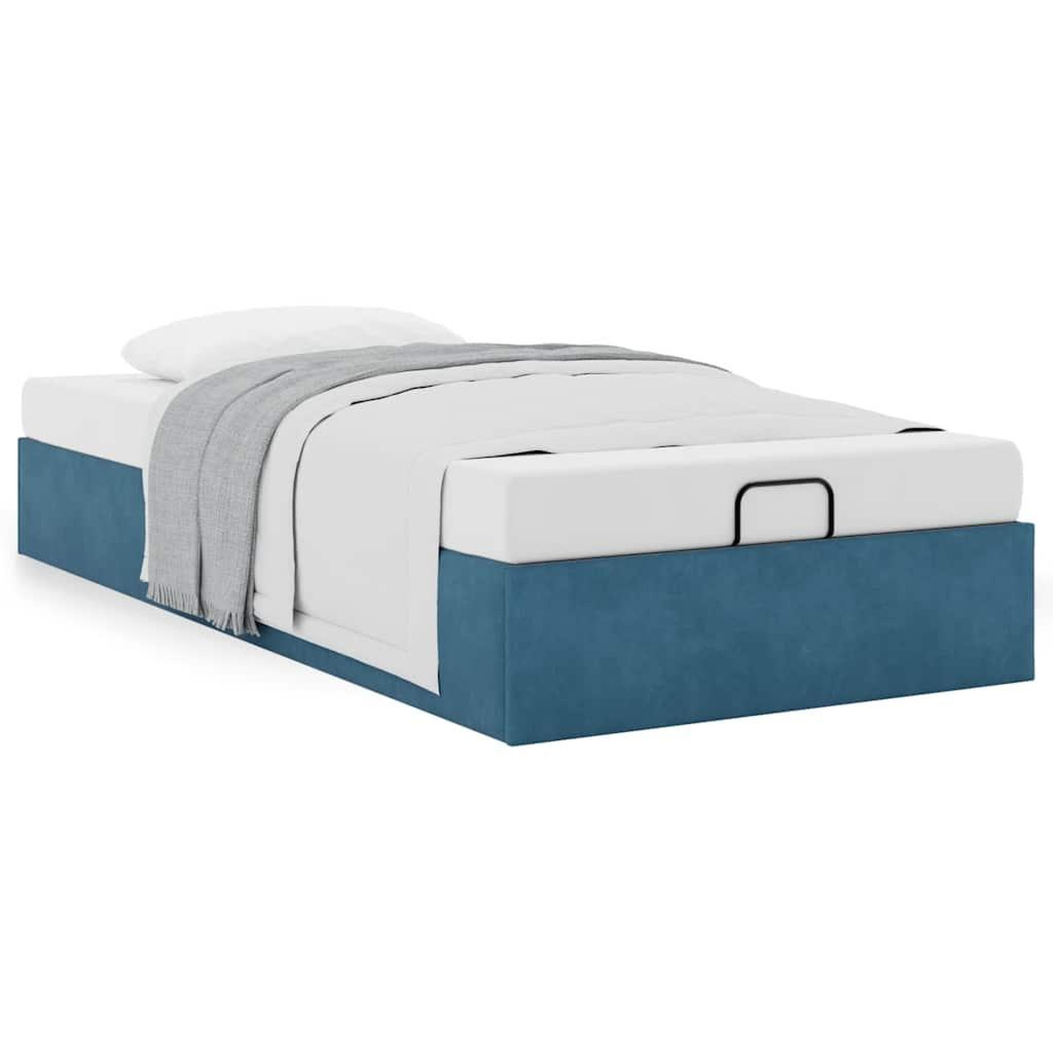 Voir la diapositive 4 : VIDAXL Cadre de lit ottoman sans matelas bleu fonce 100x200 cm velours