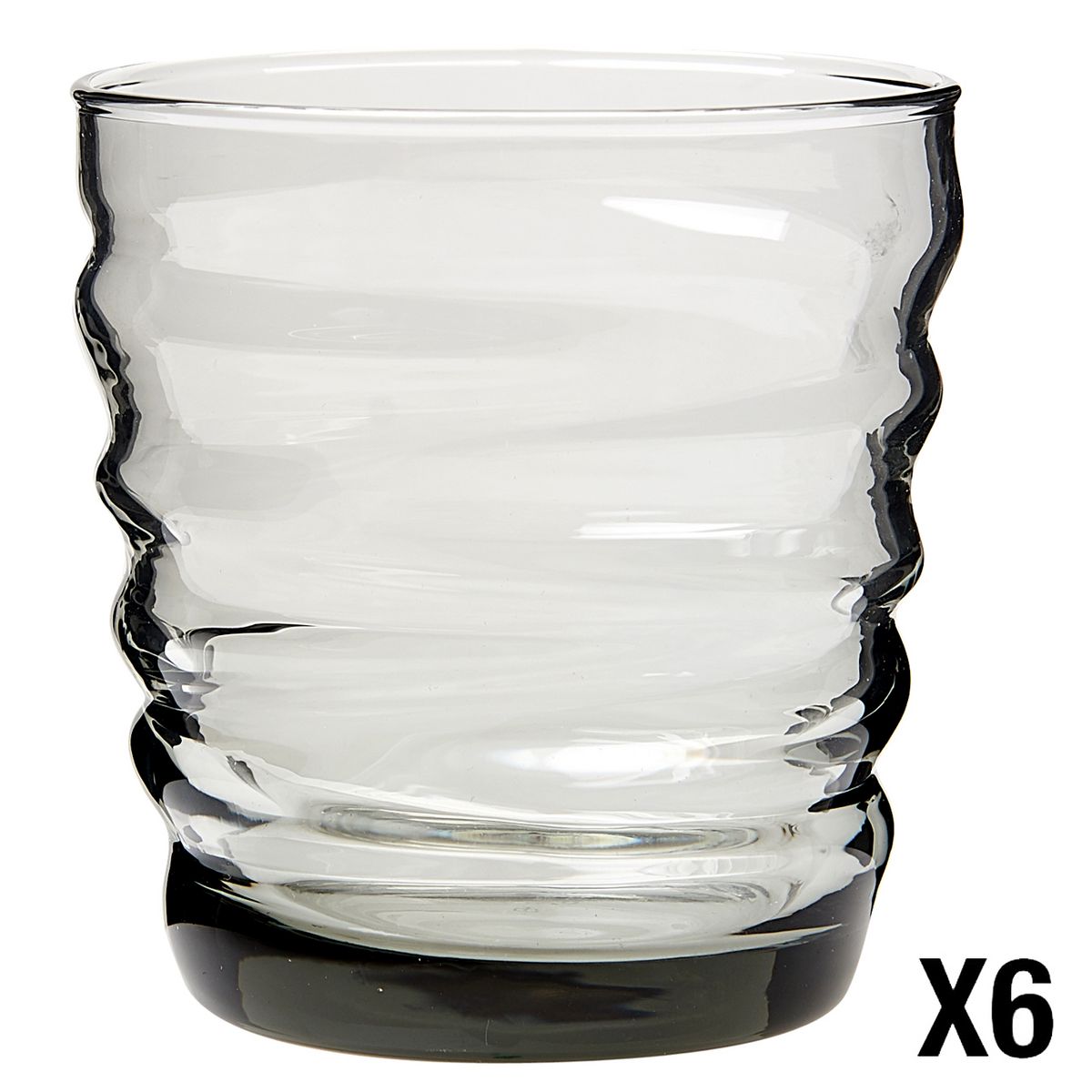 BORMIOLI ROCCO Set de 6 verres à eau RIFLESSI ACQUA Light Onyx