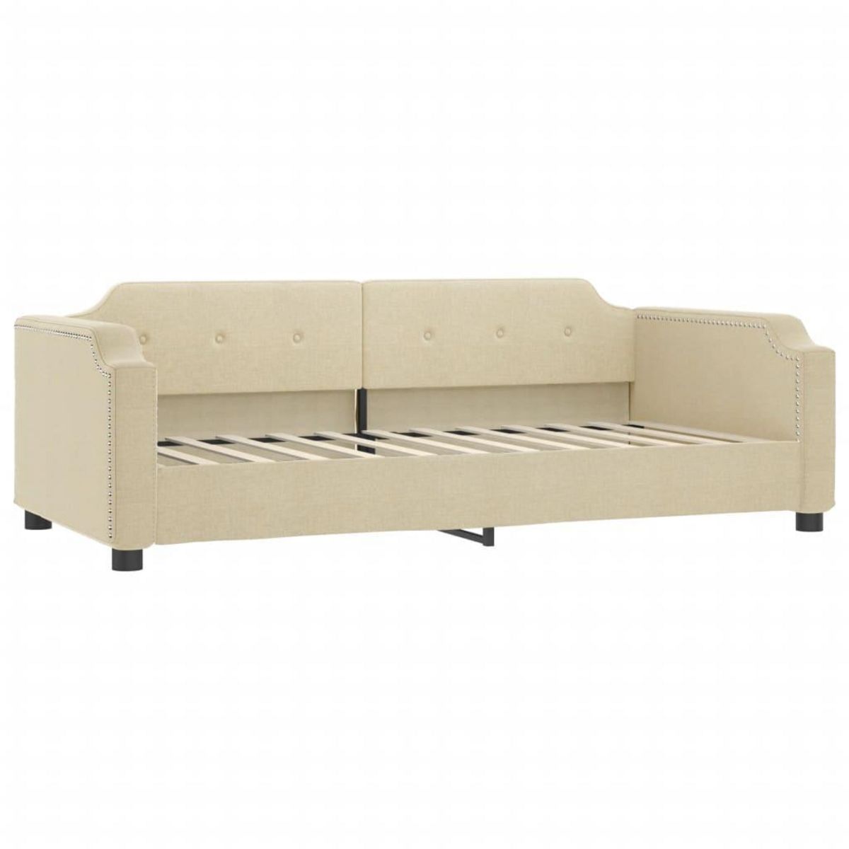 VIDAXL Lit de jour avec gigogne sans matelas creme 90x200 cm