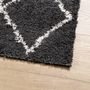 Voir la diapositive 4 : VIDAXL Tapis shaggy a poils longs moderne noir et creme 120x120 cm