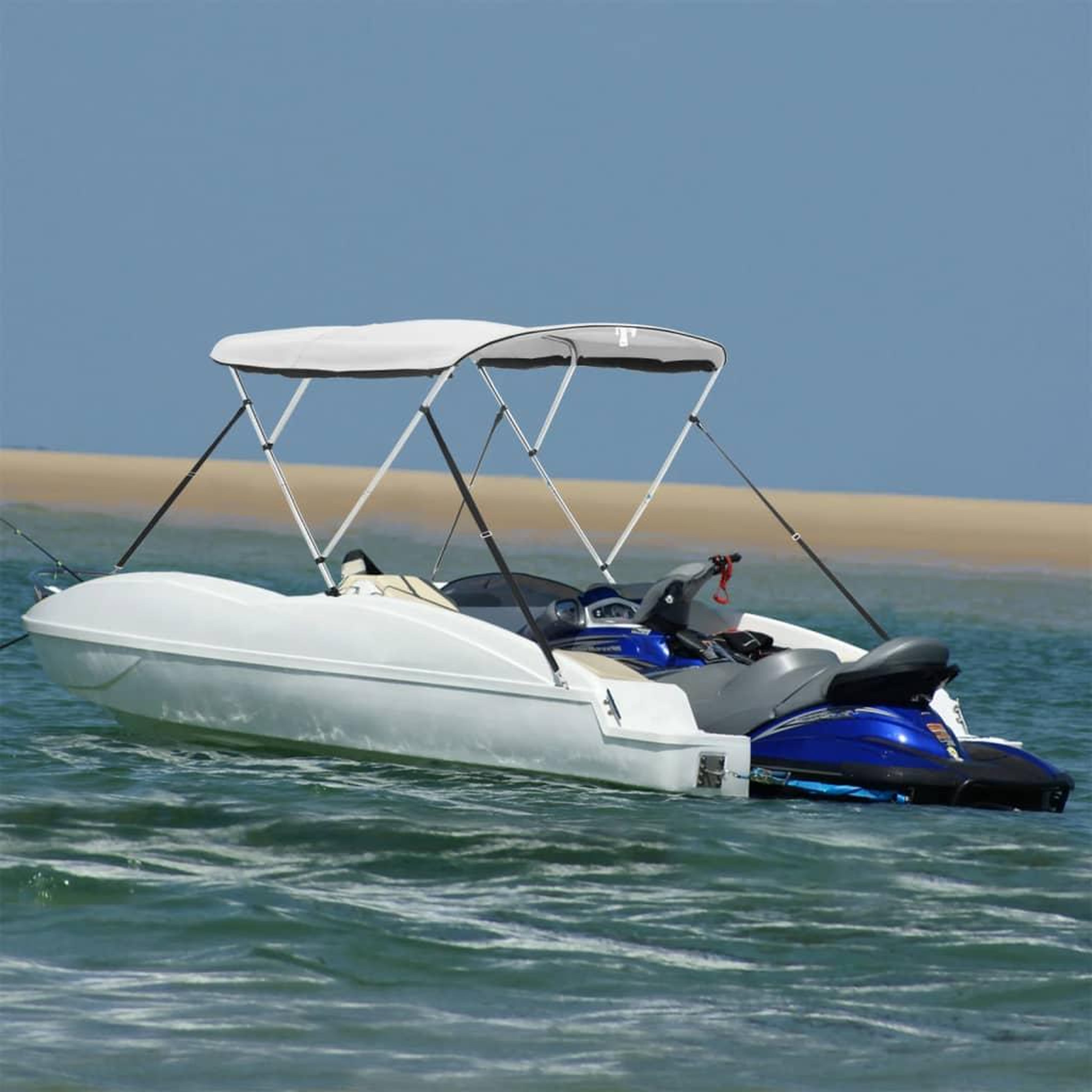 VIDAXL Toit bimini a 3 arceaux parois en maille 183x(185-198)x137 cm