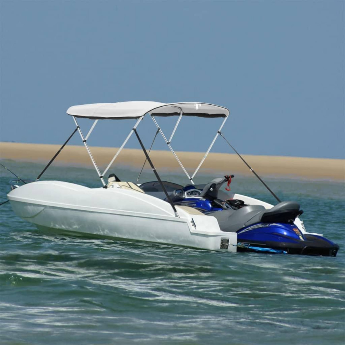 VIDAXL Toit bimini a 3 arceaux parois en maille 183x(185-198)x137 cm