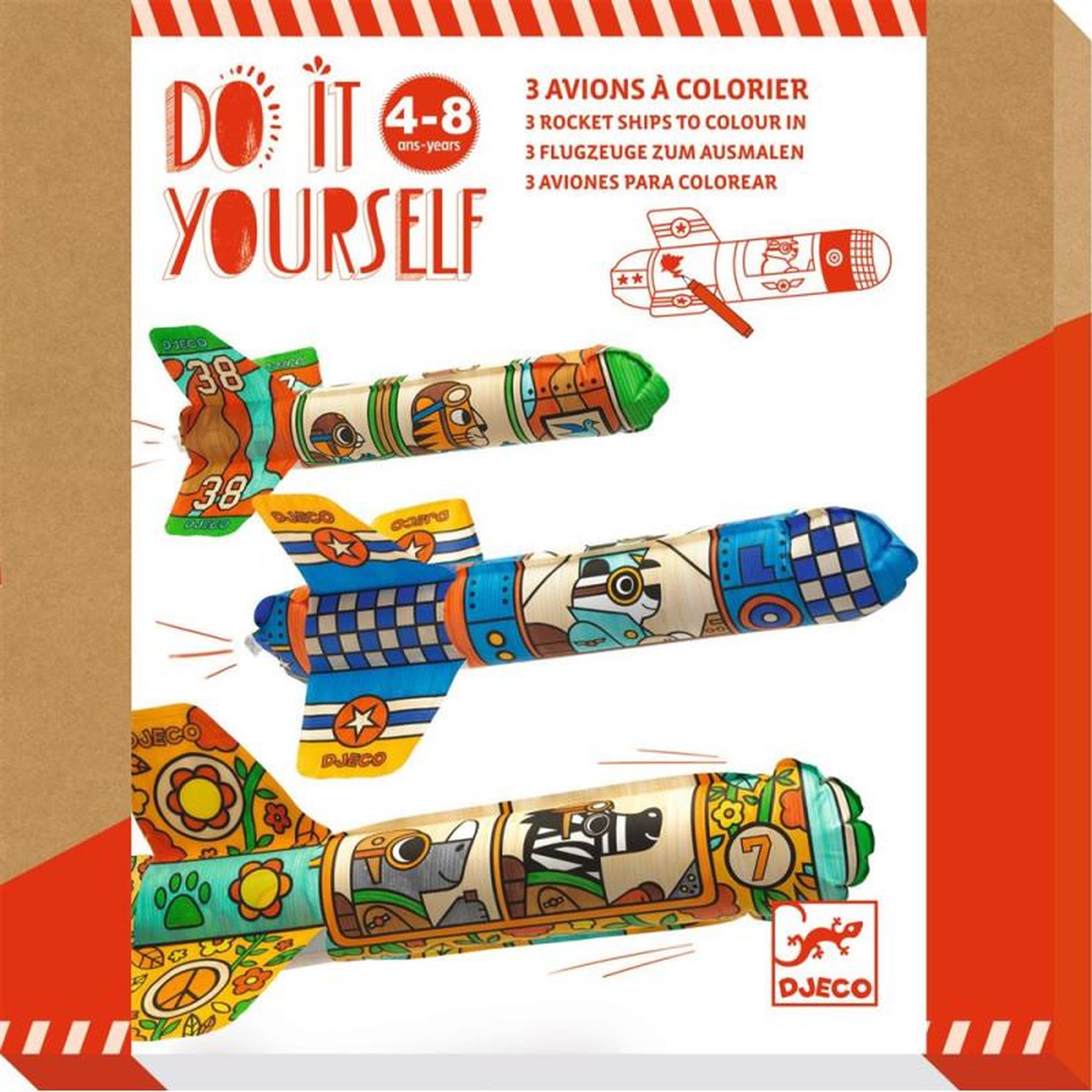 Djeco Jeu créatif Djeco Do it yourself Avions à colorer Dans le ciel