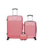 WAVE PARIS WAVE PARIS - Lot de 3 - Valises Grand Format, Cabine et Vanity SELENGA. Coloris disponibles : Noir, Bleu, Beige, Rose, Gris