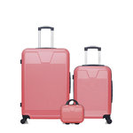 WAVE PARIS WAVE PARIS - Lot de 3 - Valises Grand Format, Cabine et Vanity SELENGA. Coloris disponibles : Rose, Beige, Gris, Noir, Bleu