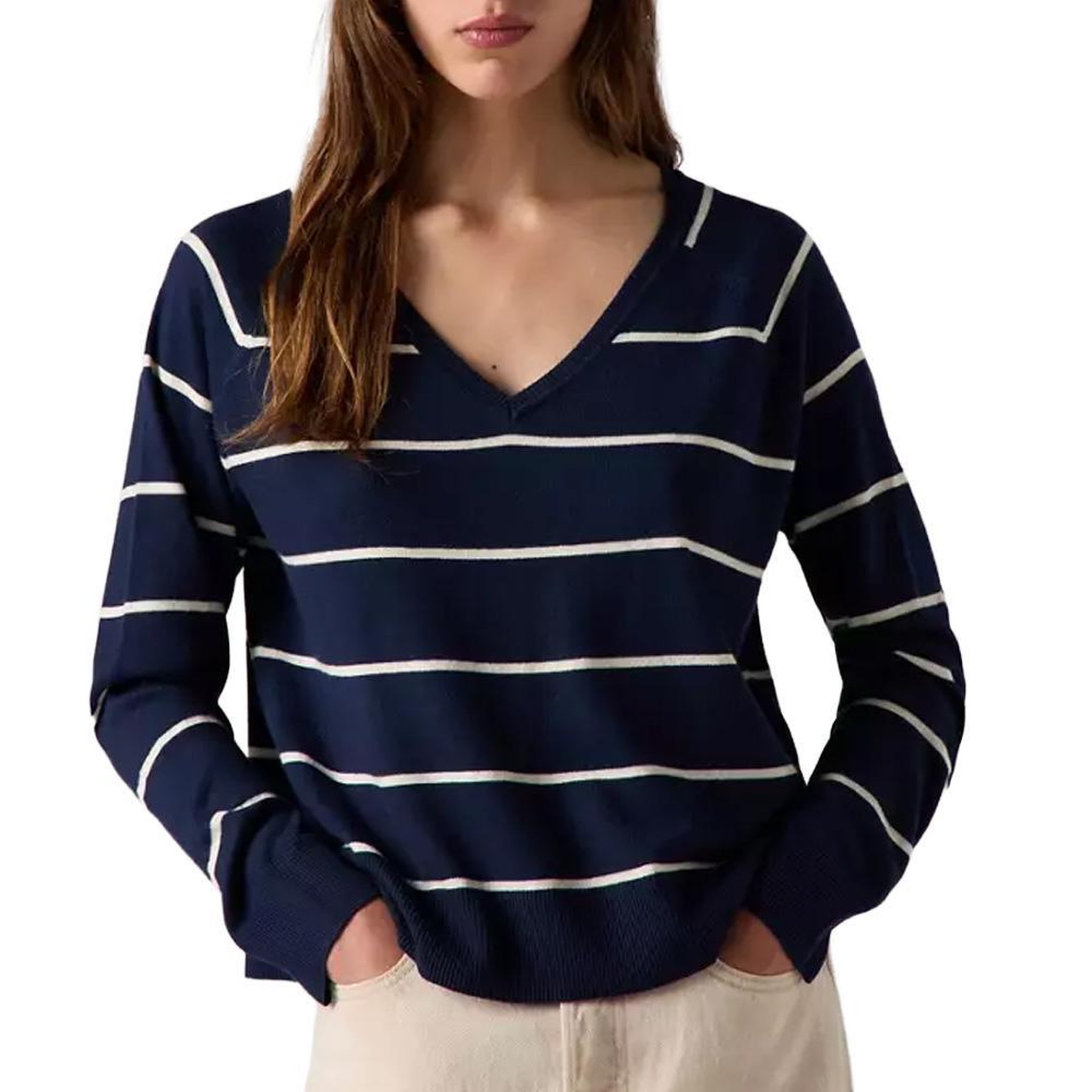 Levi's Pull Marine Femme Levi's Petal Vneck. Coloris disponibles : Bleu