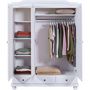 Voir la diapositive 4 : Armoire rustique en pin massif 3 portes  3 tiroirs L104cm BASTIAN