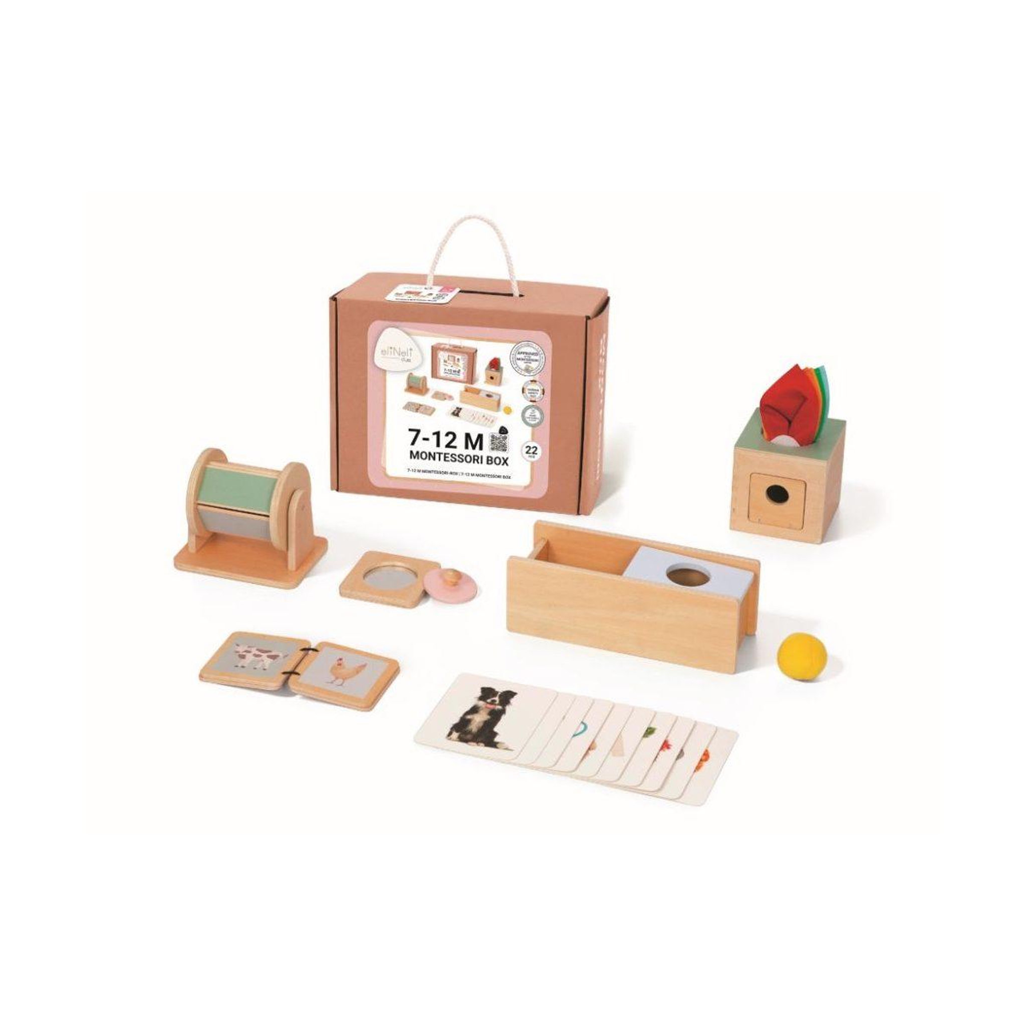 ELINELI Coffret montessori bébé 7-12 mois - boîte éducative