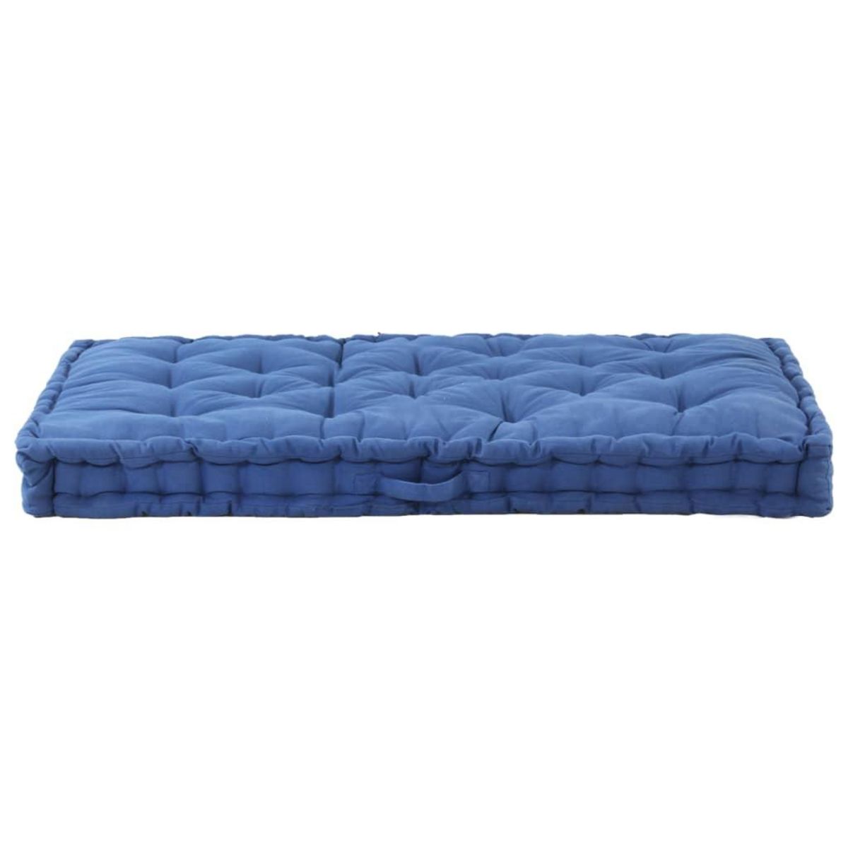 VIDAXL Coussin de plancher de palette Coton 120x80x10 cm Bleu clair