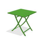 DCB GARDEN Table de jardin pliante 70x70cm aluminium vert MARIUS
