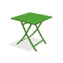 DCB GARDEN Table de jardin pliante 70x70cm aluminium vert MARIUS