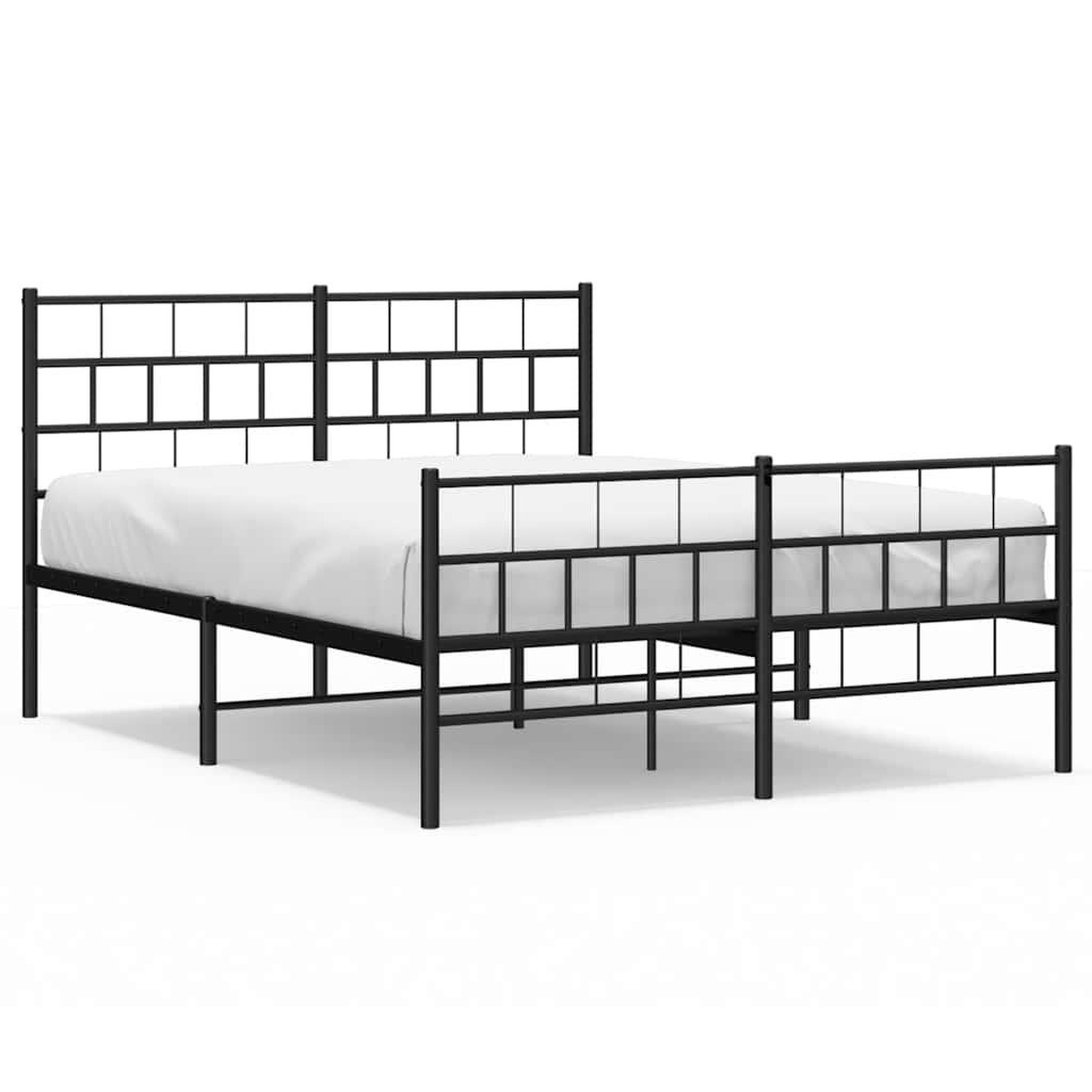 Voir la diapositive 2 : VIDAXL Cadre de lit metal sans matelas avec pied de lit noir 135x190cm