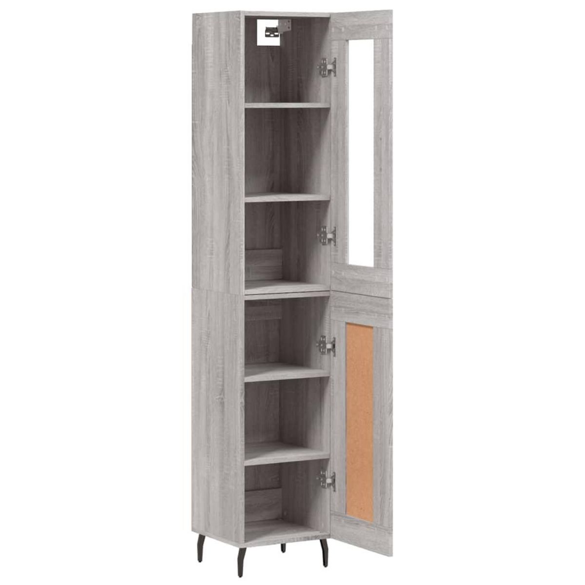 VIDAXL Buffet haut Sonoma gris 34,5x34x180 cm Bois d'ingenierie