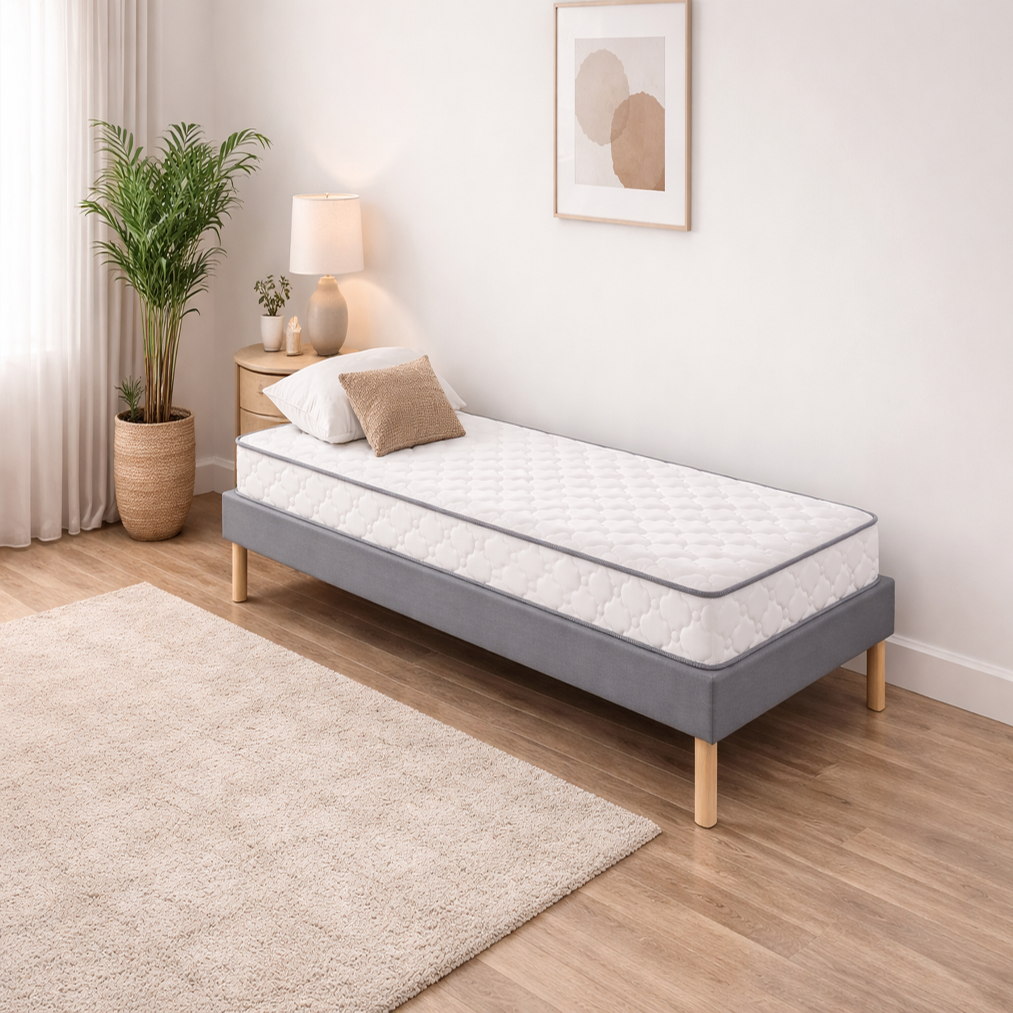 Voir la diapositive 1 : KING OF DREAMS Ensemble Sommier Tapissier et Matelas Soutien Très Ferme