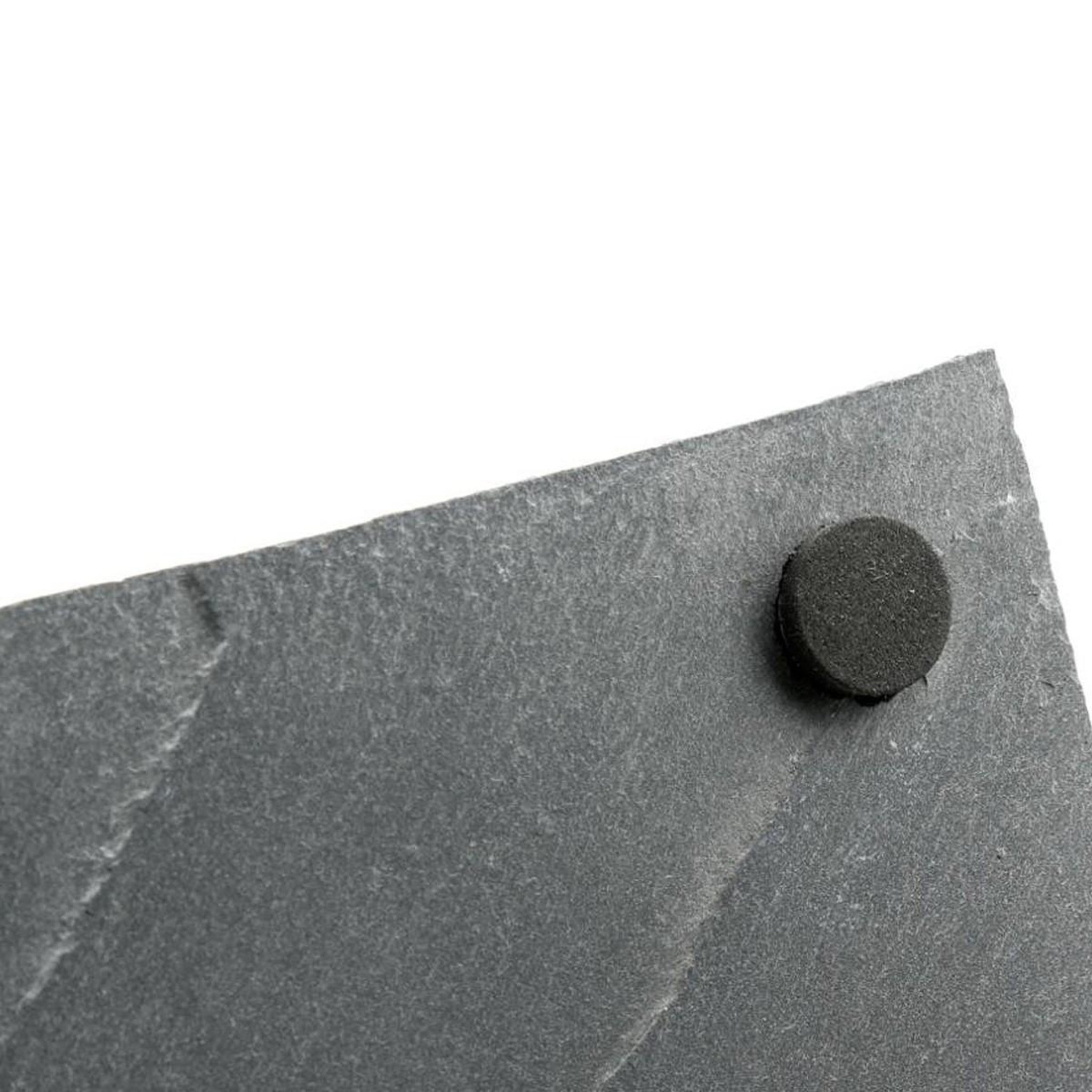 Voir la diapositive 3 : SECRET DE GOURMET Lot de 6 assiettes carrées  ardoise  30cm gris