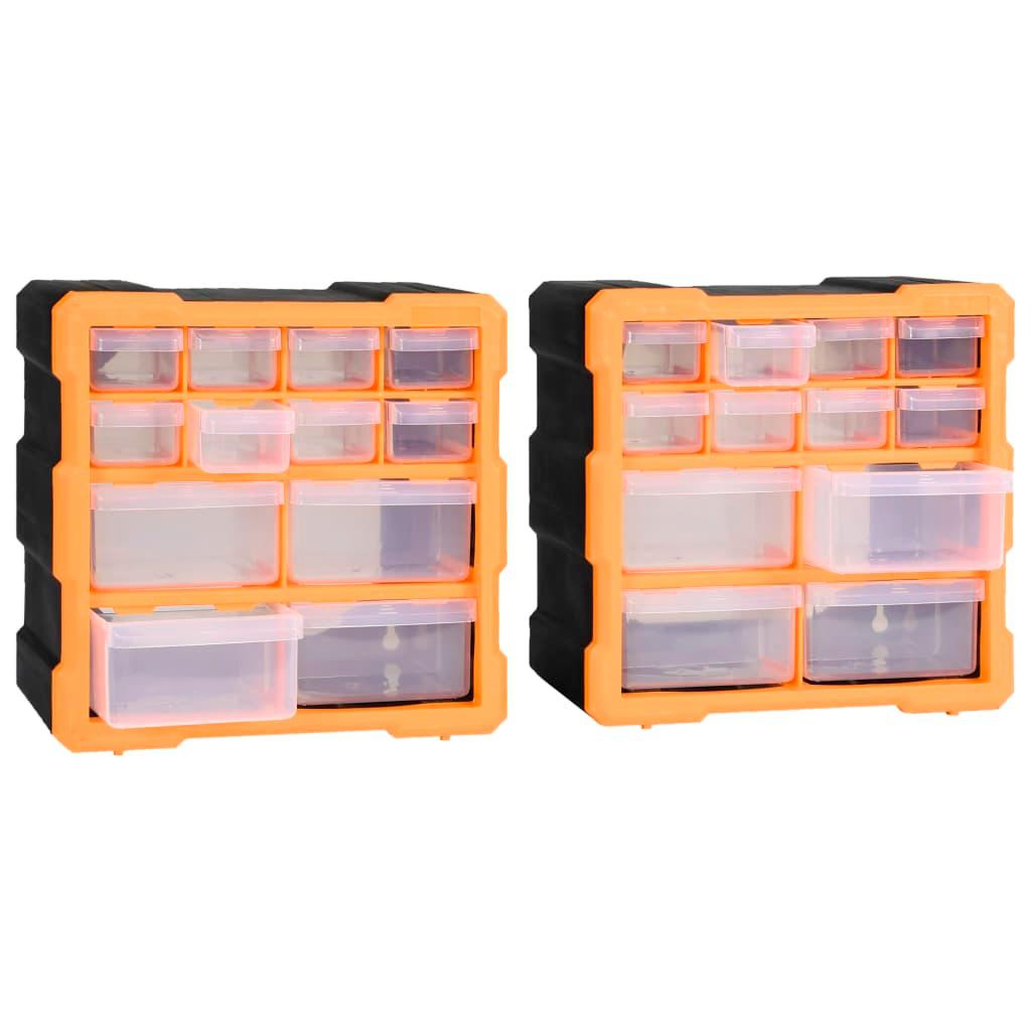 Voir la diapositive 4 : VIDAXL Organisateurs multi-tiroirs avec 12 tiroirs 2 pcs 26,5x16x26 cm