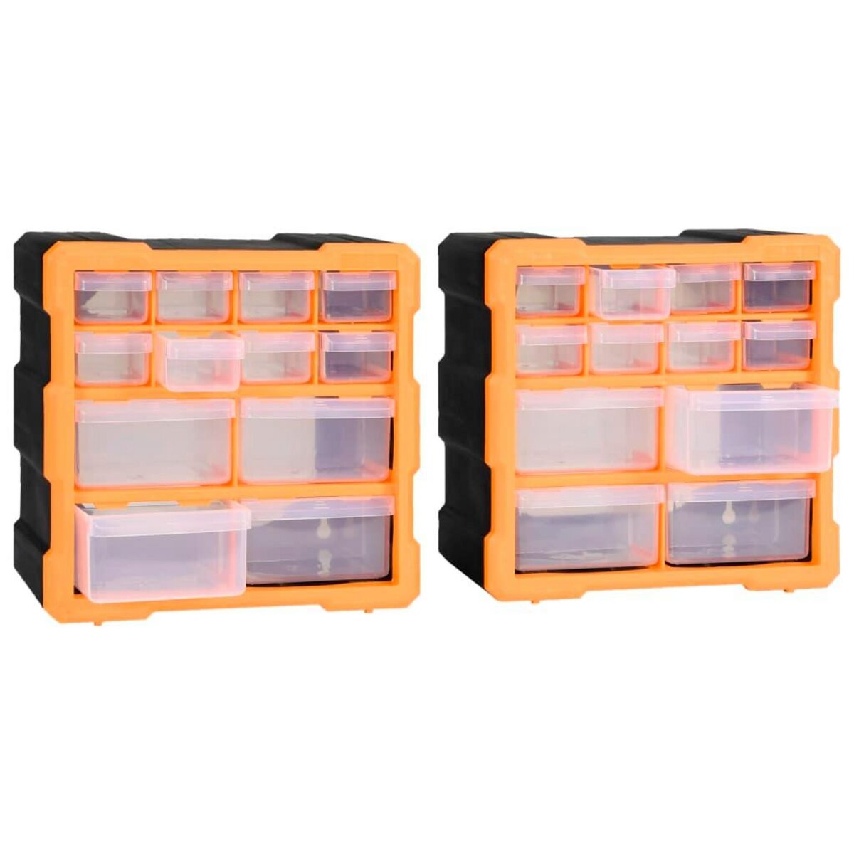VIDAXL Organisateurs multi-tiroirs avec 12 tiroirs 2 pcs 26,5x16x26 cm
