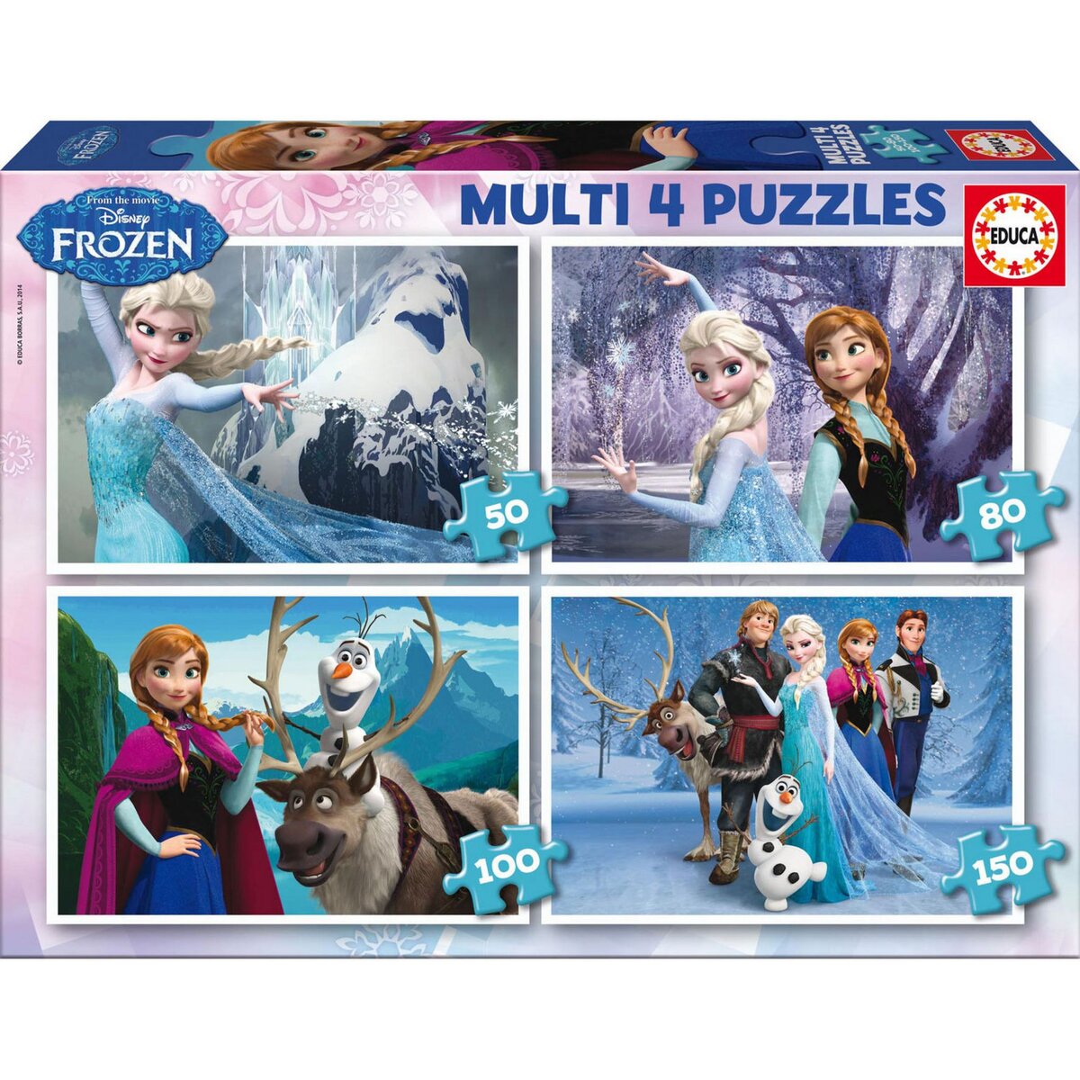 EDUCA 4 puzzles Disney multi pièces pas cher 