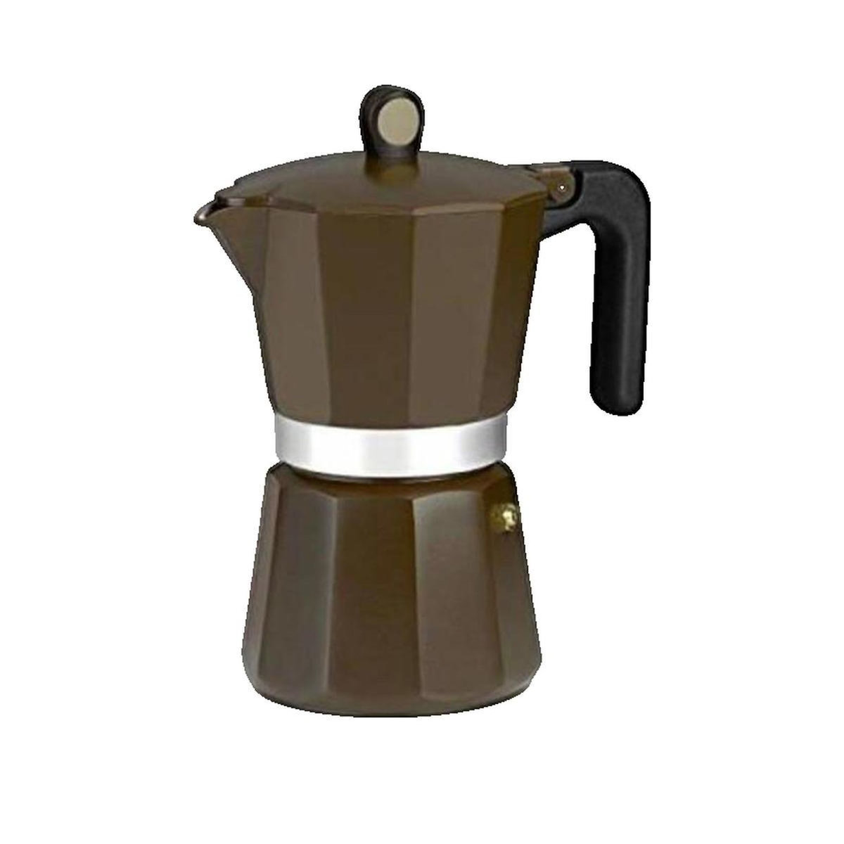 MIONIX Cafetière Italienne Monix 6 Tasses 320 ml Finition Émaillée Marron