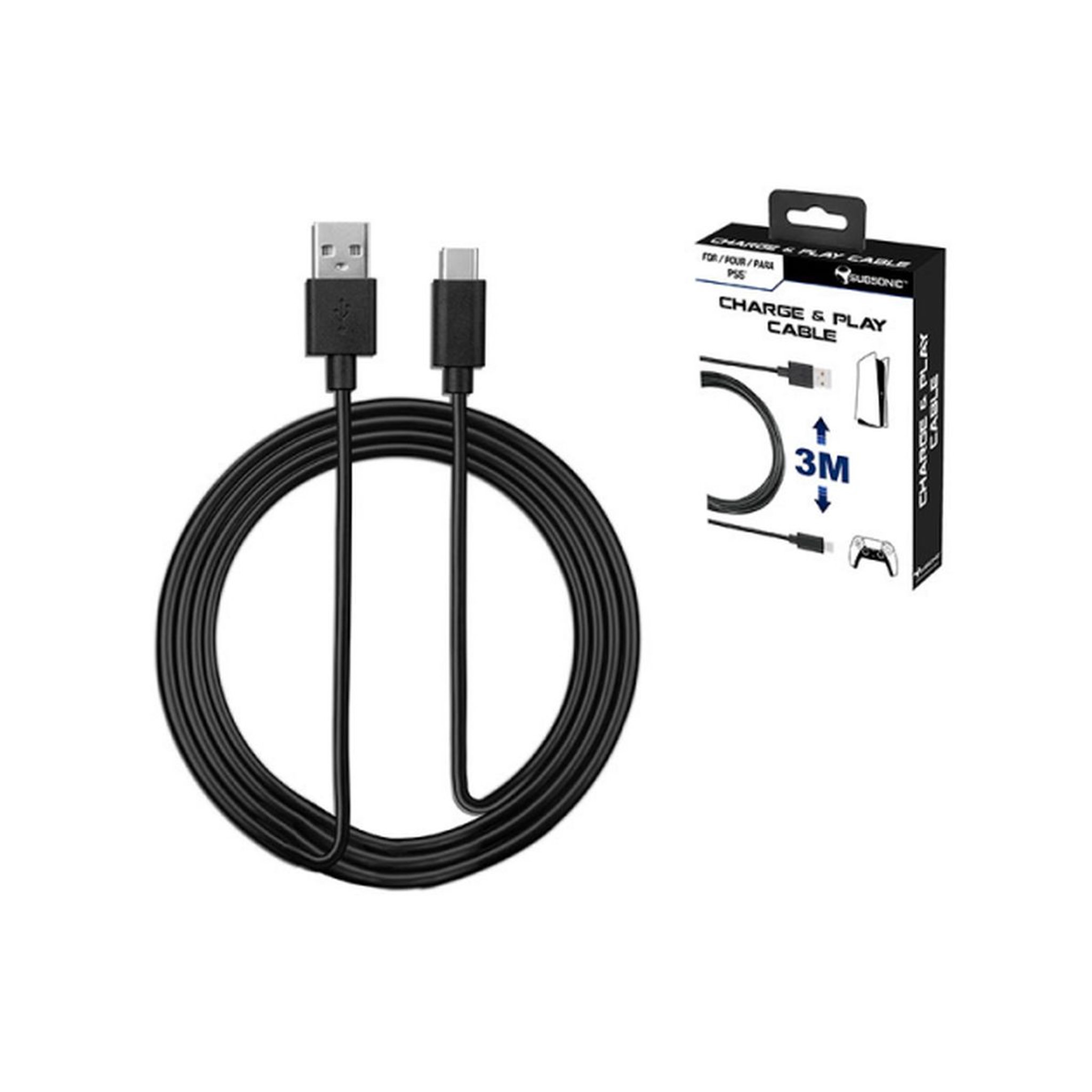 SUBSONIC Câble de Recharge 3 M PS5
